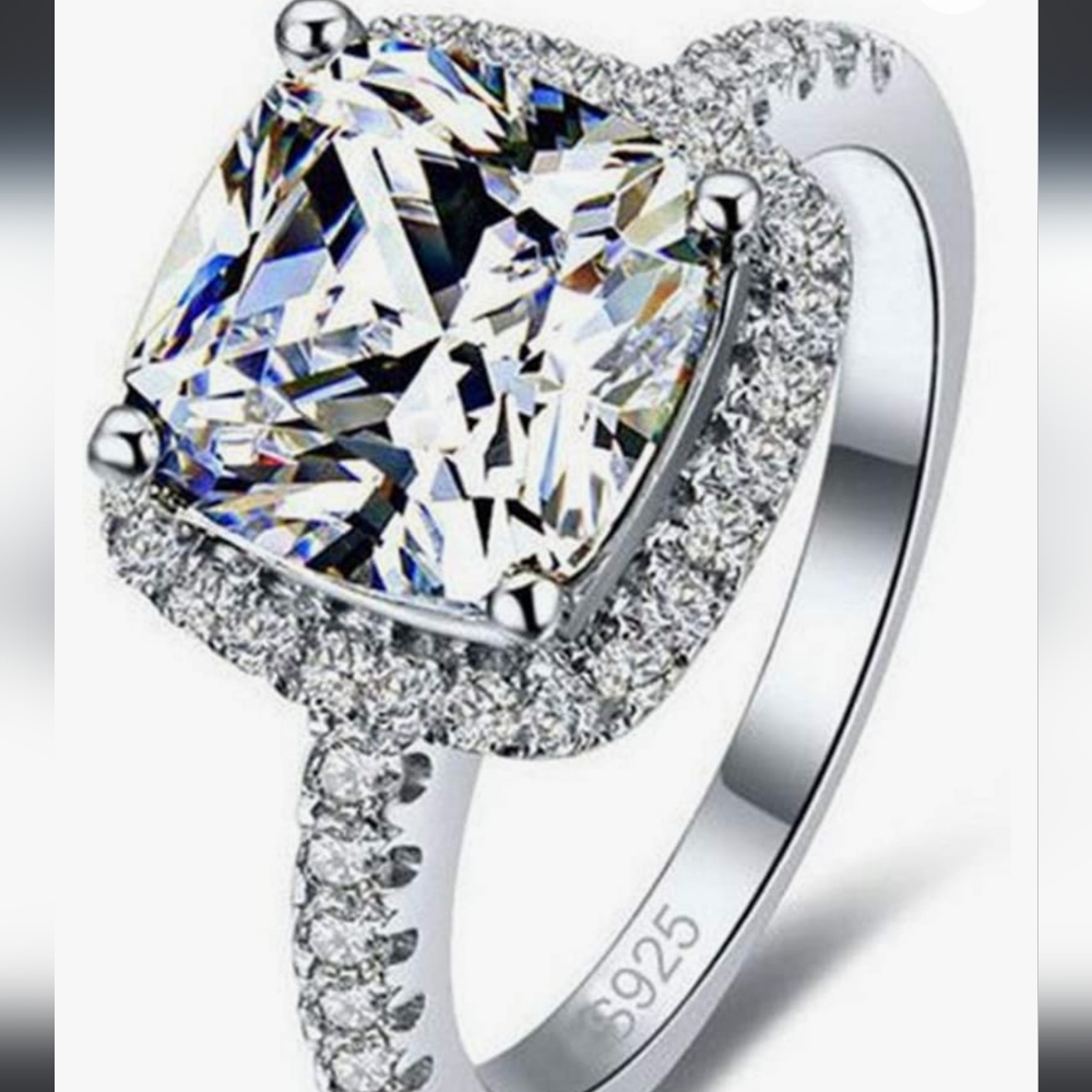 4 Carat Platinum & AAAAA CZ Engagement Ring NWT - Picture 2 of 4